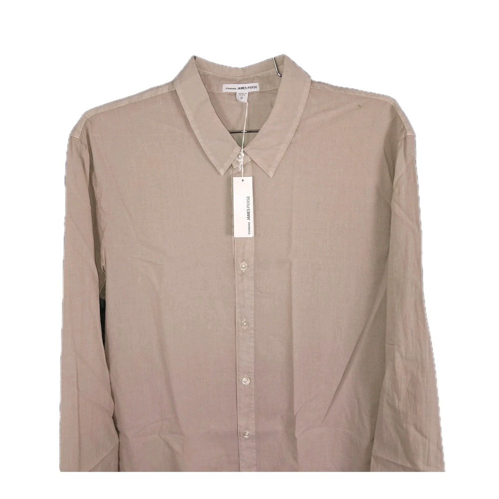 NWT JAMES PERSE Standard Brown Panel Button Up Shirt Size 0 / 2 US $140   Read